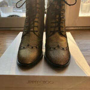 Jimmy Choo, Gold, Women's Boots, Size 9.5